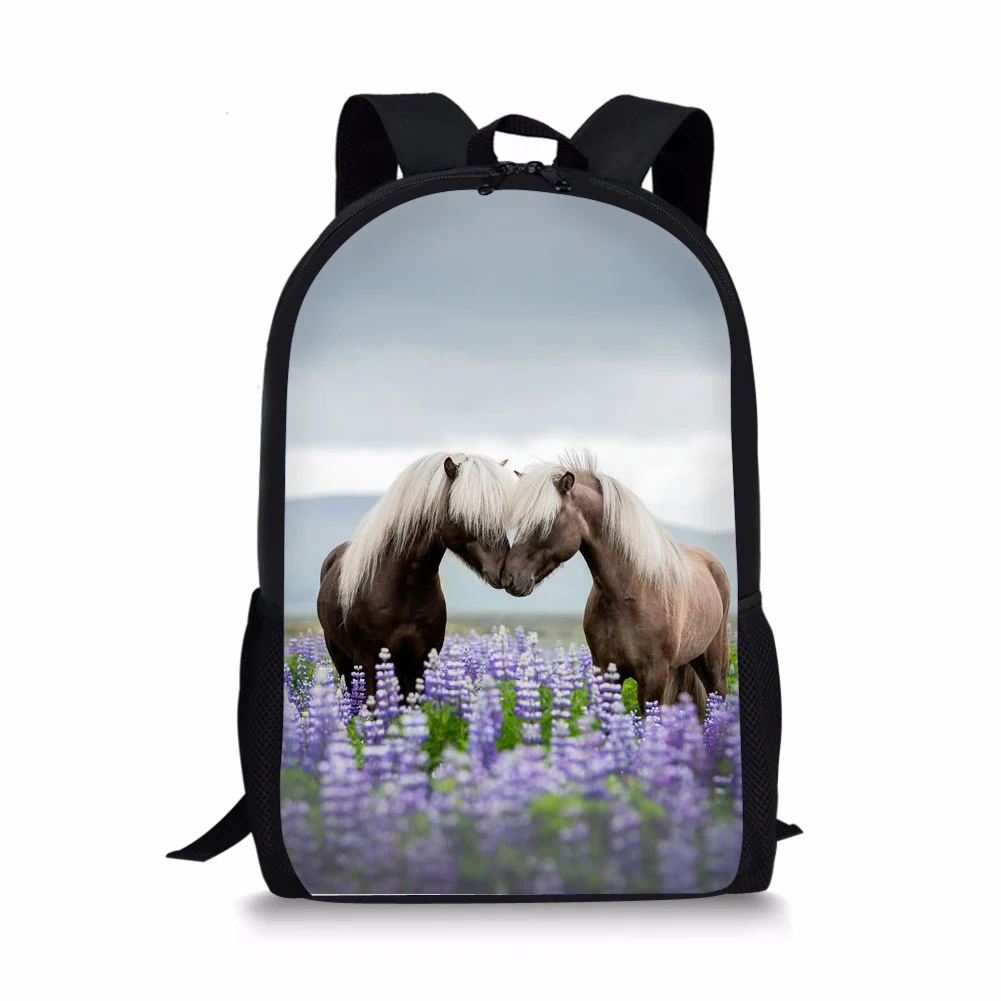 Horse Printing Backpack for Kid Shoulders Bag Fashion School Bag for Teenage Girl Children Travel Plecaki Szkolne