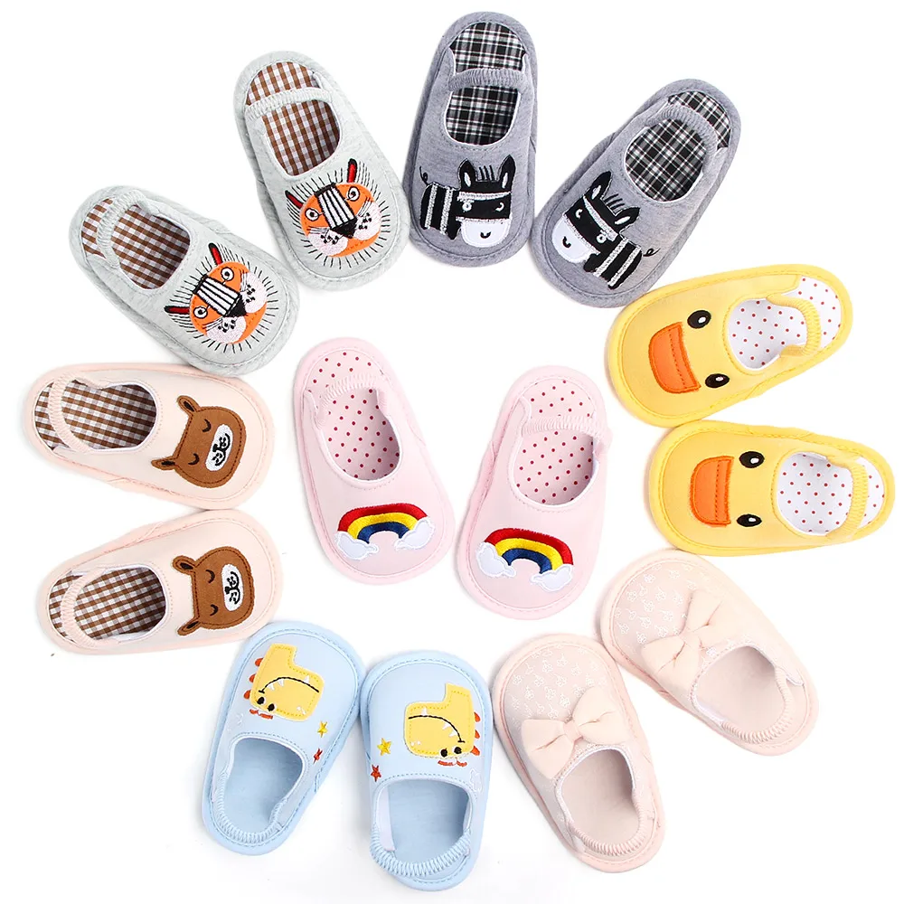 

Newborn Slippers Cute Baby Summer Indoor Antiskid Boy Soft Bottom Cloth Shoes Fashion Baby Shoes 0-18M