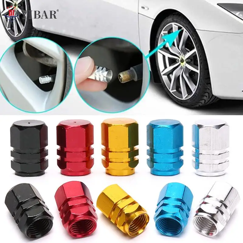 

4PCS Bike Valve Caps Aluminum Alloy Schrader Valve Caps Motorcycles Trucks Cars Bikes Tire Valve Stem Covers Bicycle Accessories