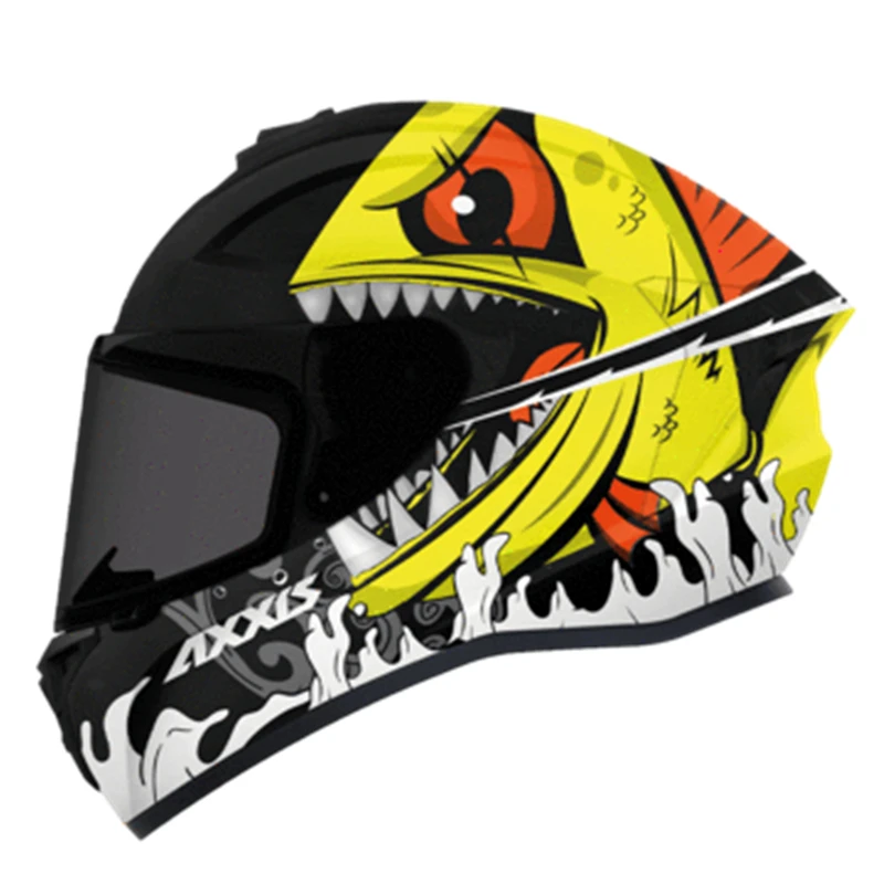 Мотоциклетный шлем ax4 Draken защитный на все лицо с принтом птицы рыбы - купить по