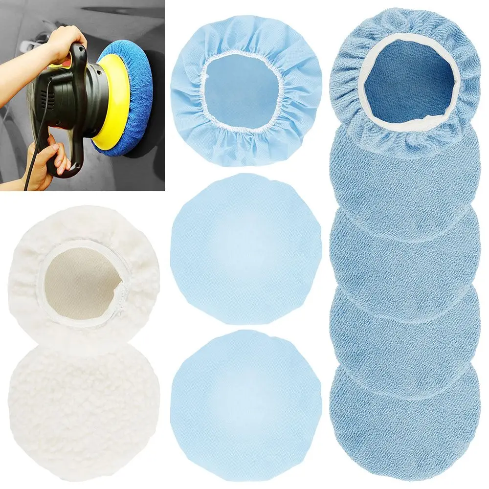 10Pcs Car Polishing Pad Auto Microfiber Bonnet Polisher Soft