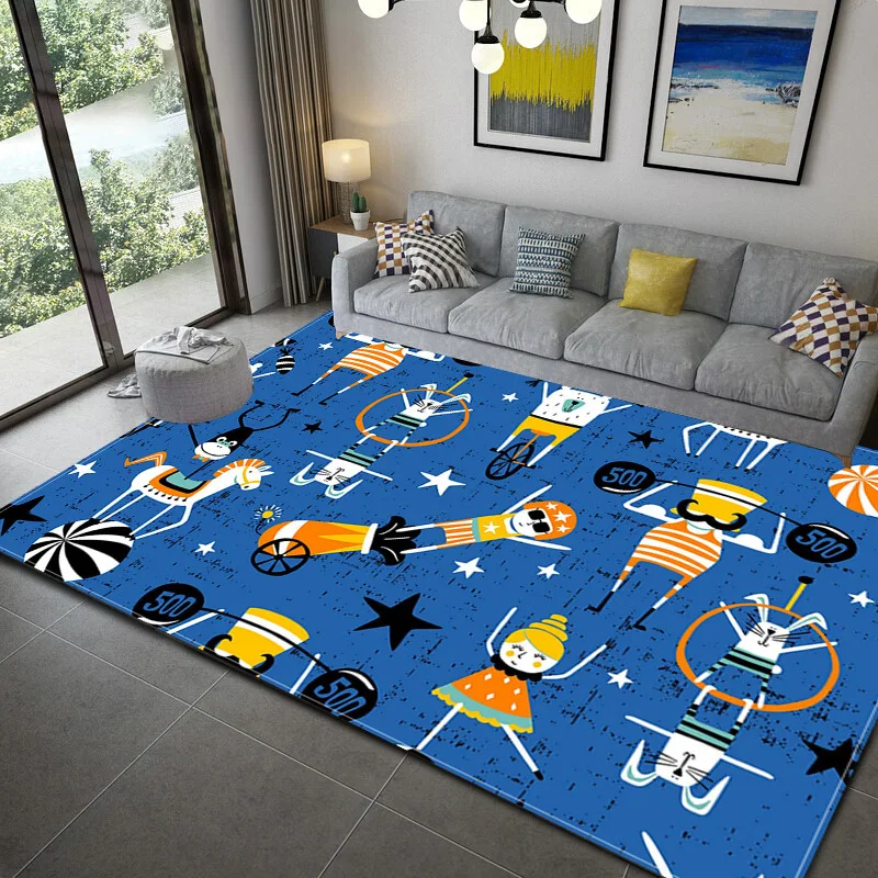 

Яркий абстрактный войлочный скандинавский простой детский домашний декор для гостиной, спальни, балконета, нескользящий напольный коврик