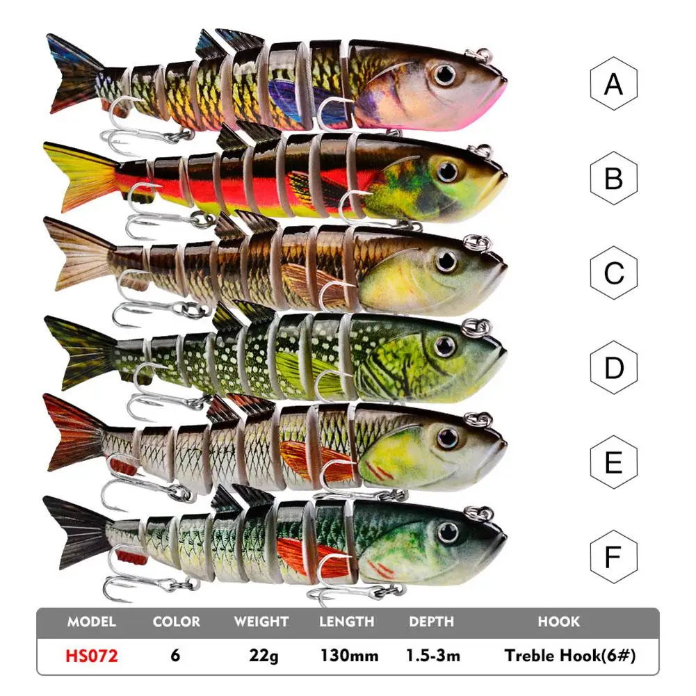 

Lifelike Lure Bait Fishing Lures For Bass Trout Perch Jointed Swimbait Hard Bait Freshwater Saltwater Fishing Gear 5.12"/22g