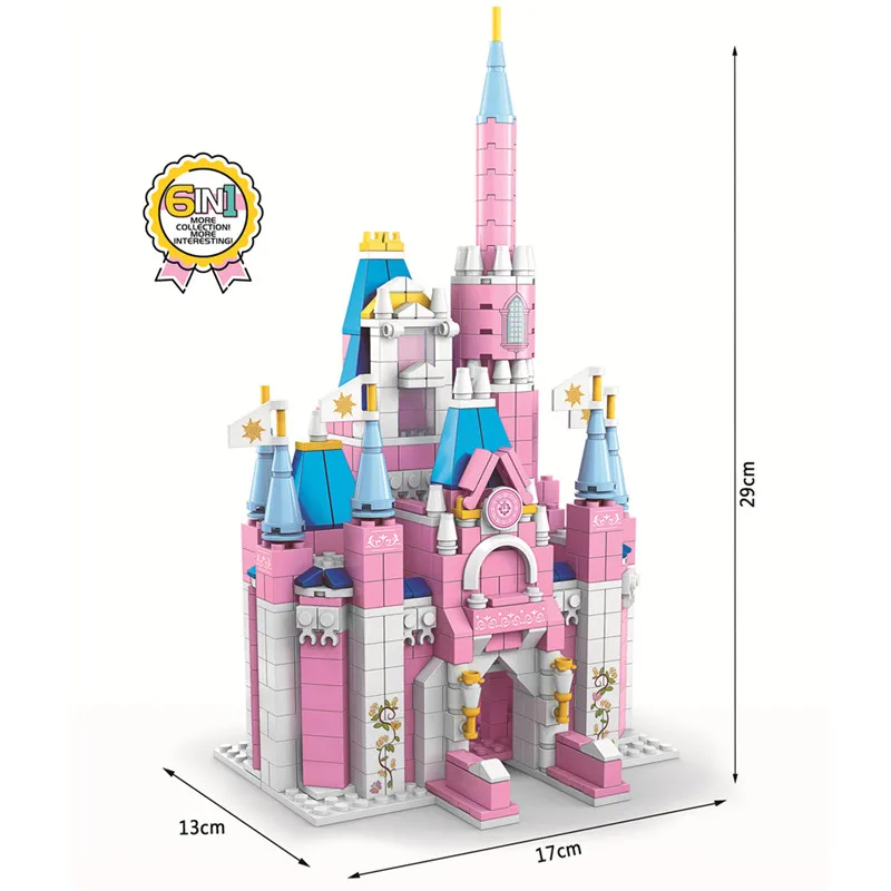 

1000PCS Friends Pink Dream City House Summer Holiday Villa Castle Building Blocks Sets Figures DIY Toys for Kids Birthday Gift