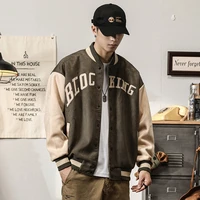 american retro letter embroidery baseball uniform cotton bomber jacket men winter loose all match casual thickened jacket