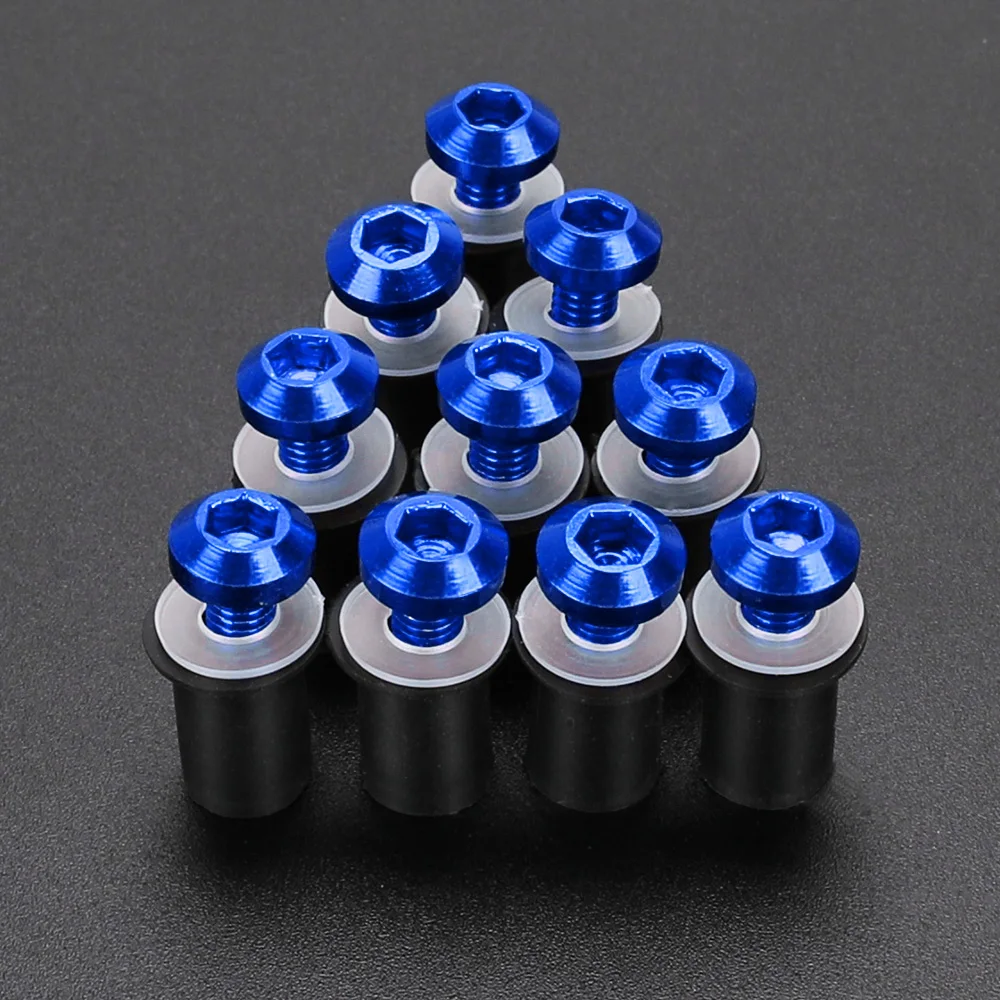 10 шт./компл. M5 гайки для лобового стекла, болты для обтекателя ветрового стекла для YAMAHA XJ6 DIVERSION XJ6N XJ700 XJ900 XJ900S XJR XJR1200 XJR1300