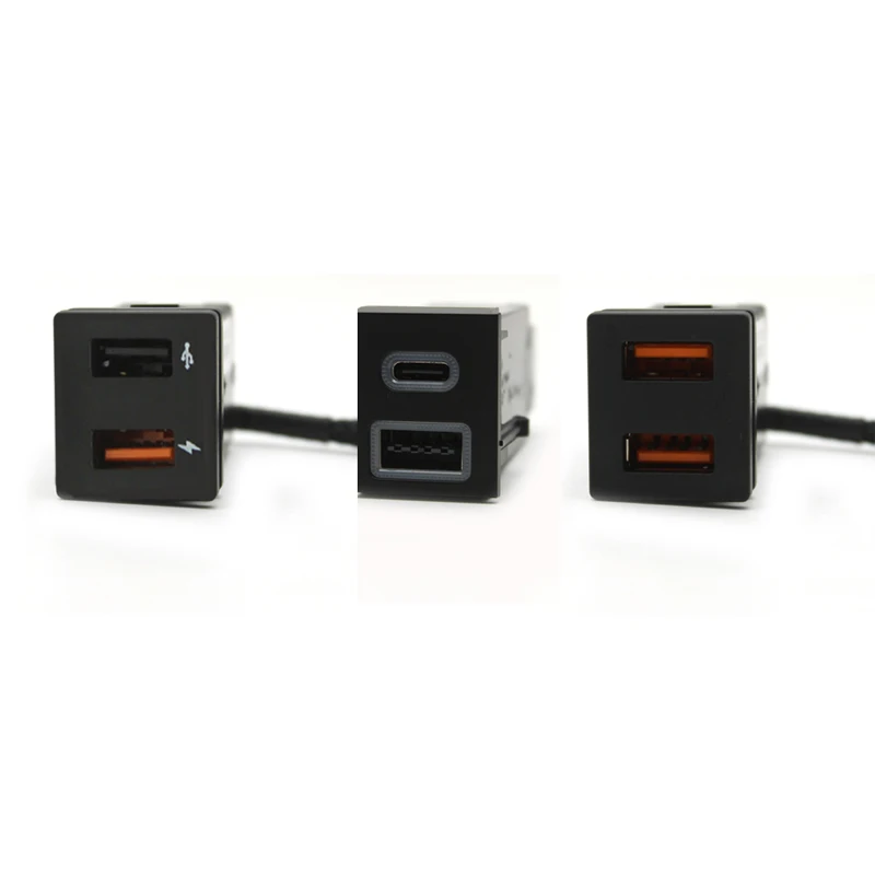 

1PC Auto Charger USB Audio Fast Charger QC3.0 Charger Dual USB Interface Socket For Toyota RAV4 2021 Urban Edition Frontlander