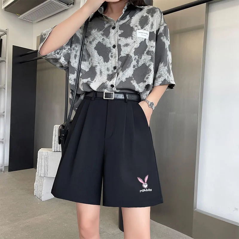 

High Quality Ladies Golf Sports Loose Wide Leg Pants 2022 Summer Breathable Thin Casual Straight-leg Five-point Women Golf Wear