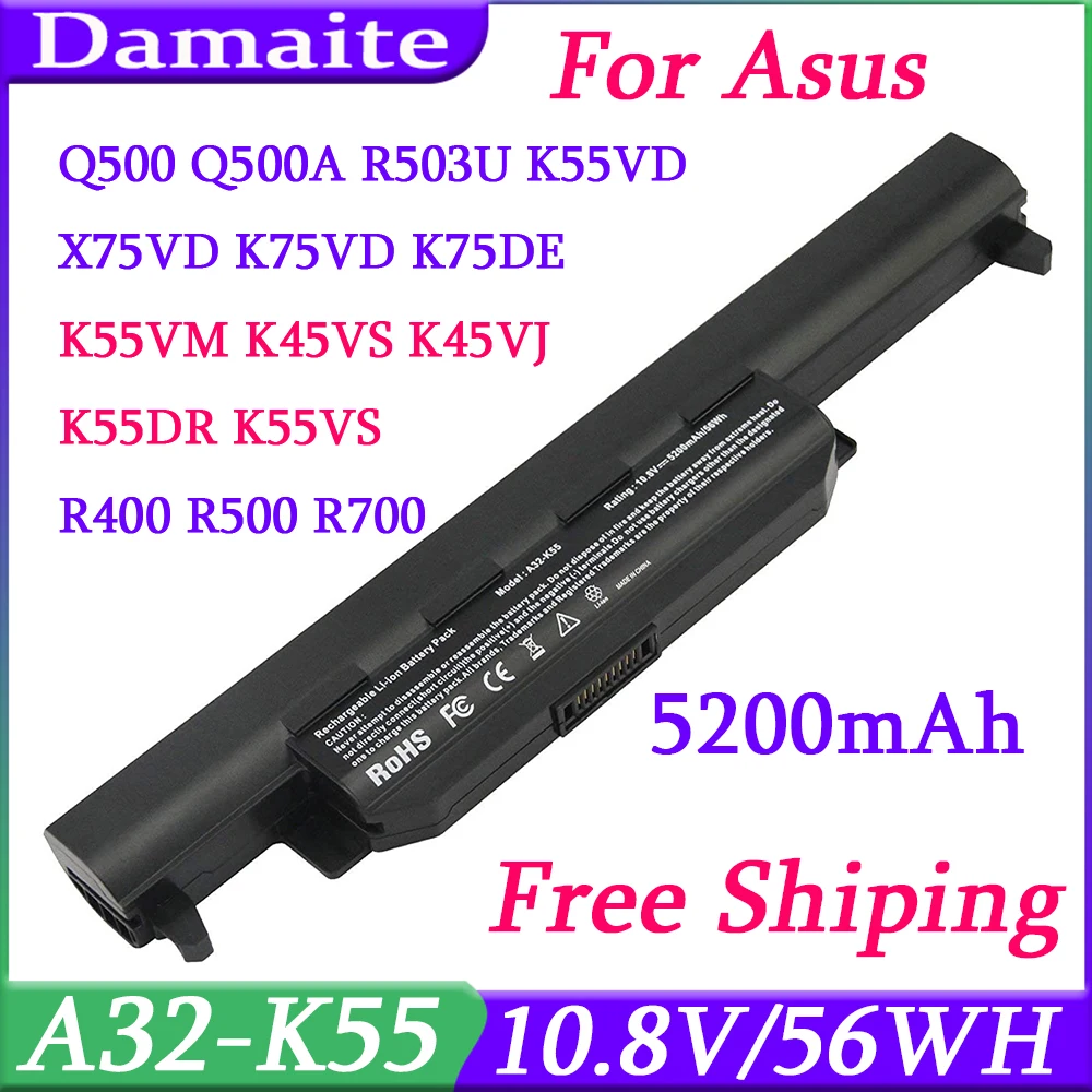 НОВИНКА A32-K55 Аккумулятор для ноутбука ASUS X45 X45A X45C X45V X45U X55 X55A X55C X55U X55V X75 X75V X75VD U57 U57A