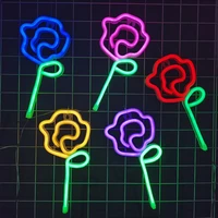 led rose neon signs lights for bedroom wall hanging battery usb night lamp atmosphere birthday gifts home xmas party room decor