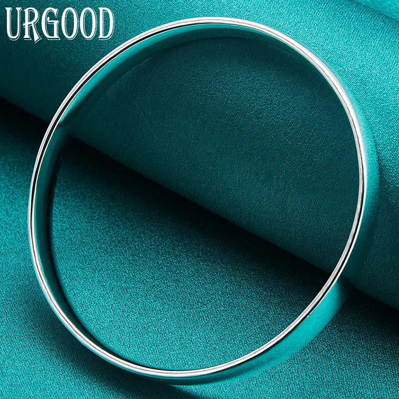 

925 Sterling Silver 10mm Solid Smooth Bangle For Women Man Party Engagement Wedding Romantic Fashion Jewelry Gift
