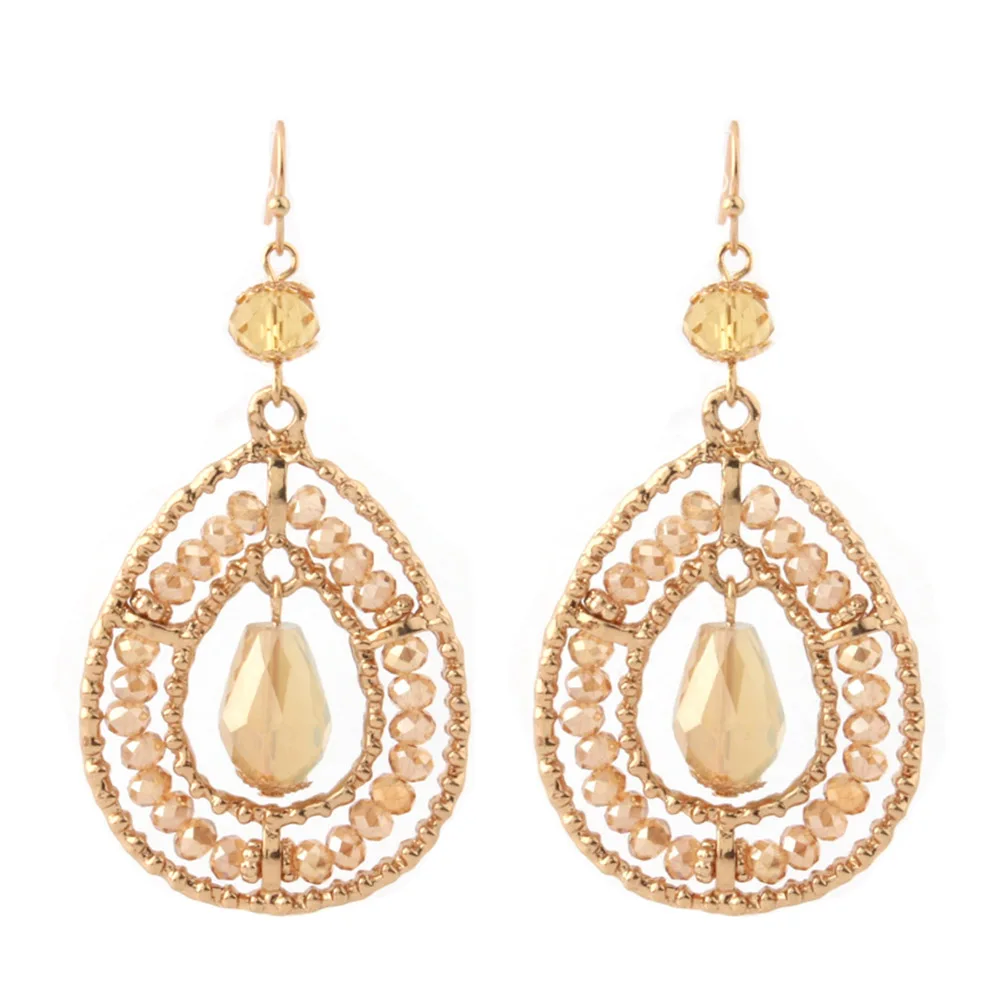 

Statement Handmade Crystal Beads Water Drop Earrings for Women Fashion Boho Oorbellen Jewelry Trend Gift Wholesale Ear
