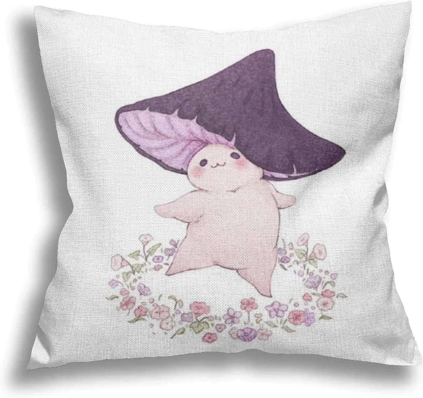 

Dancing Little Mushroom Throw Pillow Covers Square Home Decorative Cushion Pillowcase