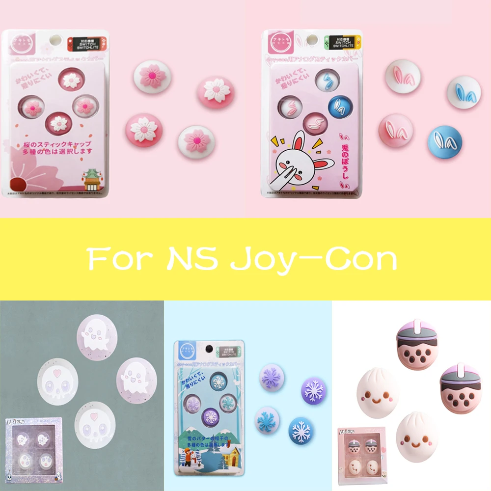 

Glitter Ghost Pink Sakura Thumb Stick Grip Cap Joycon Cover For Nintendo Switch Oled NS Lite Joy-con Controller Thumbstick Case