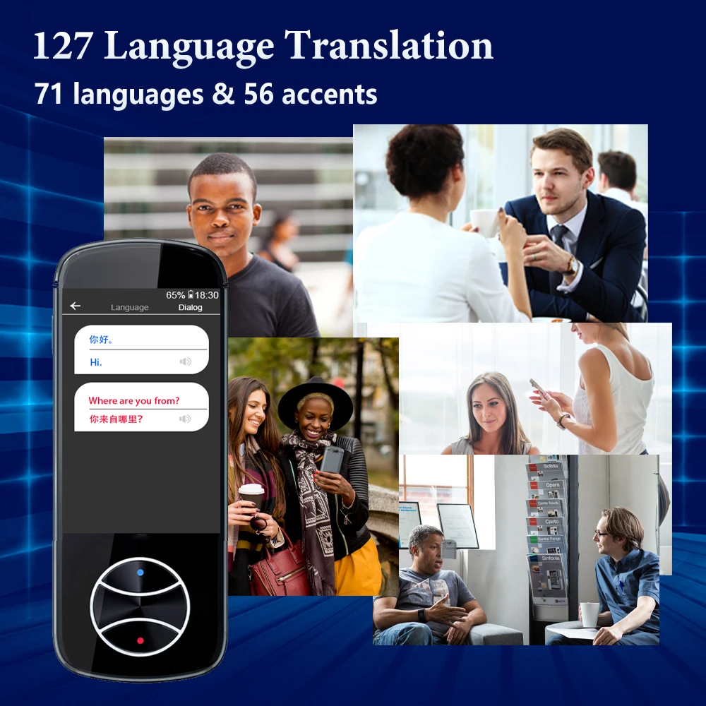 NEW V10 Portable Language Translator 127 Languages Two-Way Real-Time WiFi/Offline Recording/Photo Translatio Language Translator enlarge