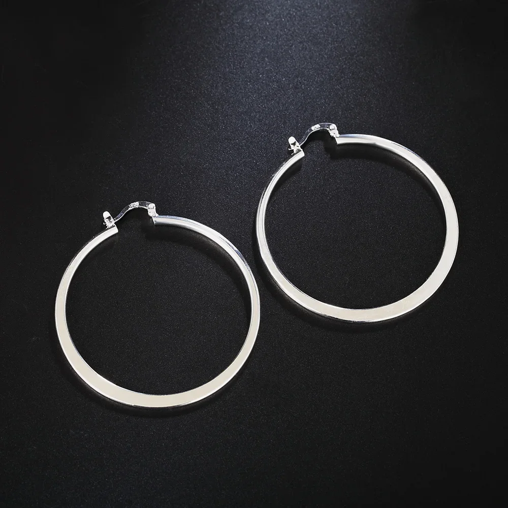 Женские серьги-кольца из серебра 925 пробы