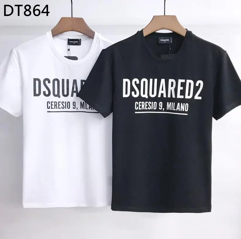 

Классическая хлопковая Мужская и женская футболка Dsquared2 с буквенным принтом и круглым вырезом, рубашка с коротким рукавом в стиле хип-хоп, м...