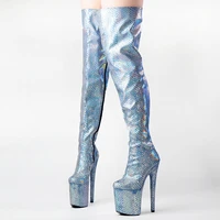stripper heels 20cm new style platform laser pole dance shoes sexy fetish exotic 8inch women nightclub thin heels cross dressing