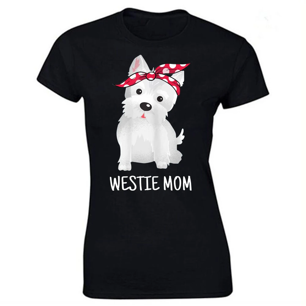

Футболка Westie Mom West Highland White Terrier Dog для влюбленных, подарок, футболка с графическим рисунком, хлопковая уличная одежда, футболка с коротким рукавом, женская одежда