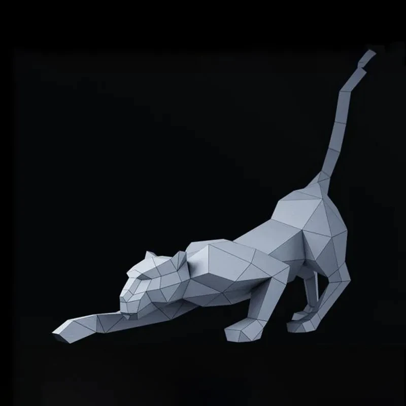 50 см жестокий леопард 3D бумажная модель животное пантера ремесленная домашний