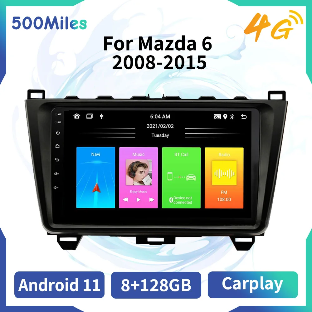 

Car Radio for Mazda 6 2008-2015 2 Din Android Car Stereo GPS Navigation 4G Multimedia Video Player Autoradio Carplay with Frame