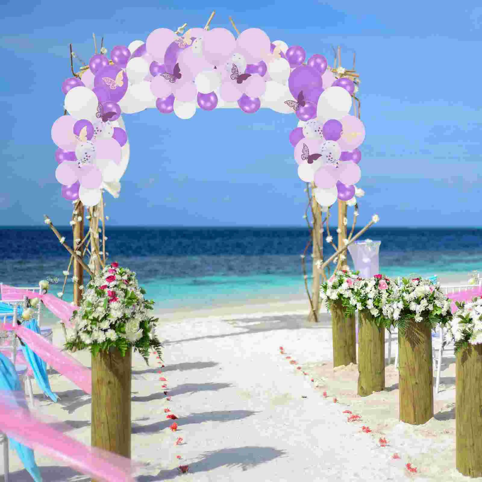 

Purple Balloon Party Decorations Balloons Arch Garland Kit Wedding Set Butterflies Silverbaby Showerhalloween Theme Latex