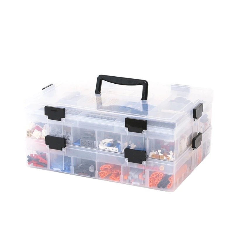 

Transparent Multi-layer Latticed Toy Building Block Particle Parts Legao Box