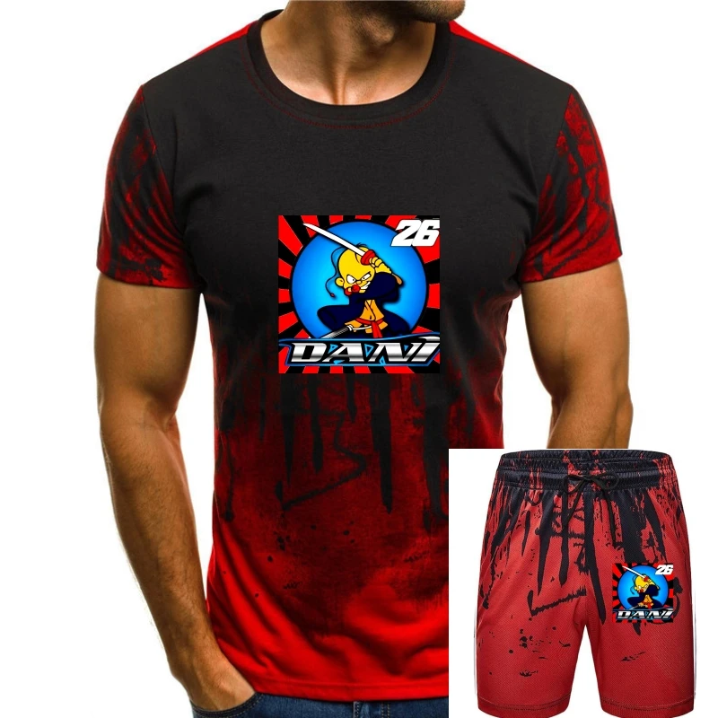 

Printing Dani Pedrosa Tees Shirts Men Custom Short Sleeves Red Crew T Shirt