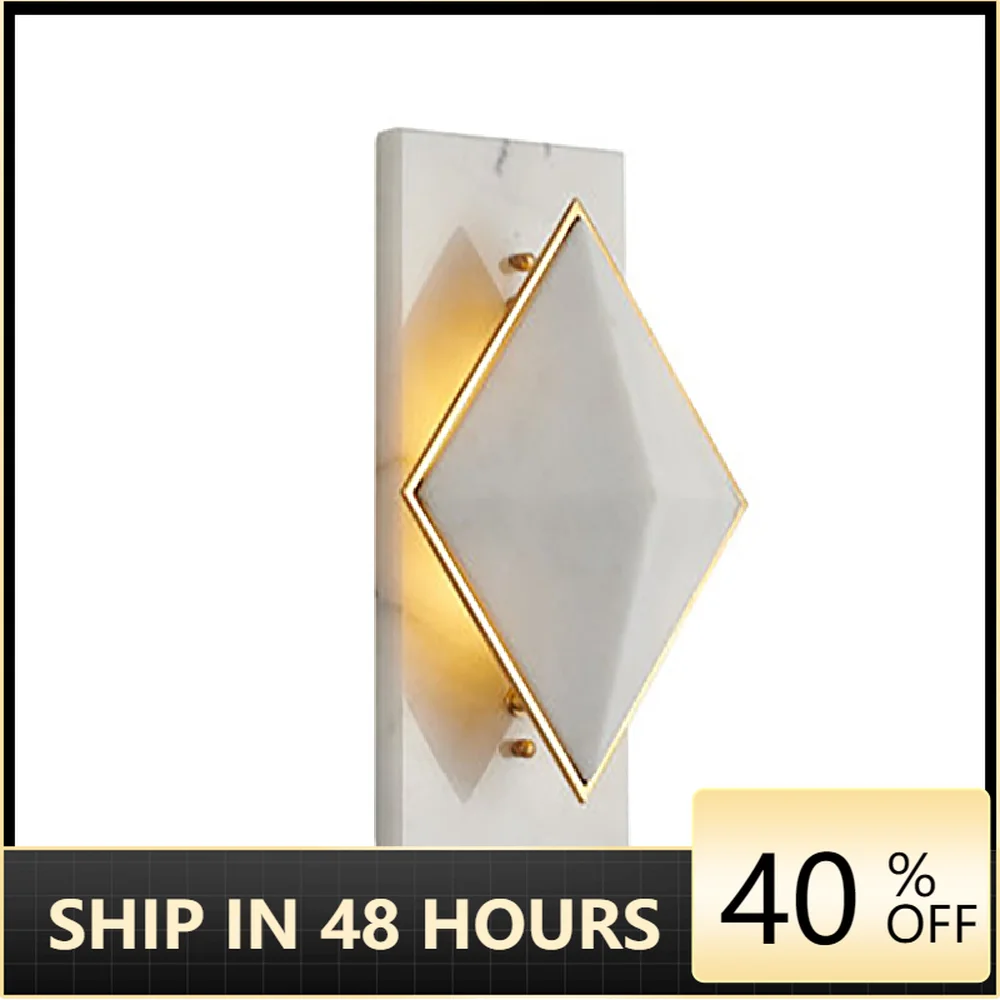 

Rhombus Marble Wall Lamp Modern LED Internet Celebrity Style Home Appliance Hotel Cafe Restaurant Home Decoration Indoor
