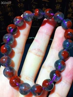 11mm natural red auralite 23 cacoxenite gemstone bracelet canada women men clear round beads stretch rarest jewelry aaaaa