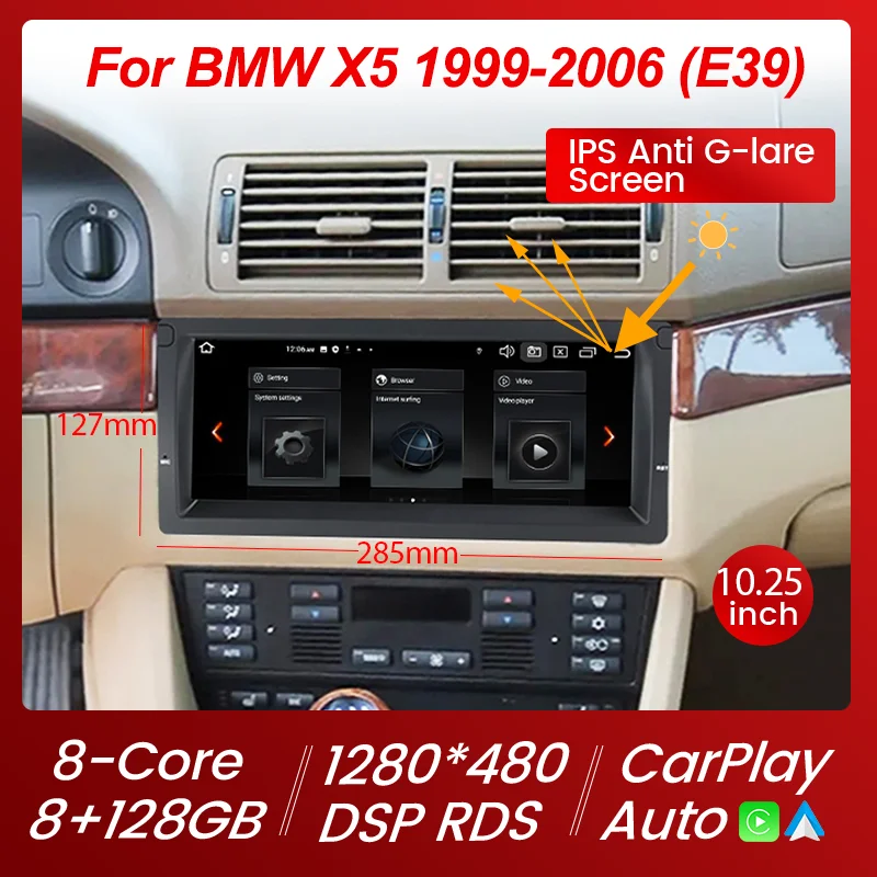 Android car intelligent system For bmw e39 android For BMW X5 E53 M5 E38 1996-2007 Car radio Stereo Multimedia Player Carplay