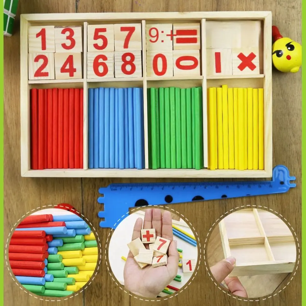 

Wood Educational Number Math Calculate Game Toy Mathematics Puzzle Toys Kid Early Learning Counting Sticks Material For Children