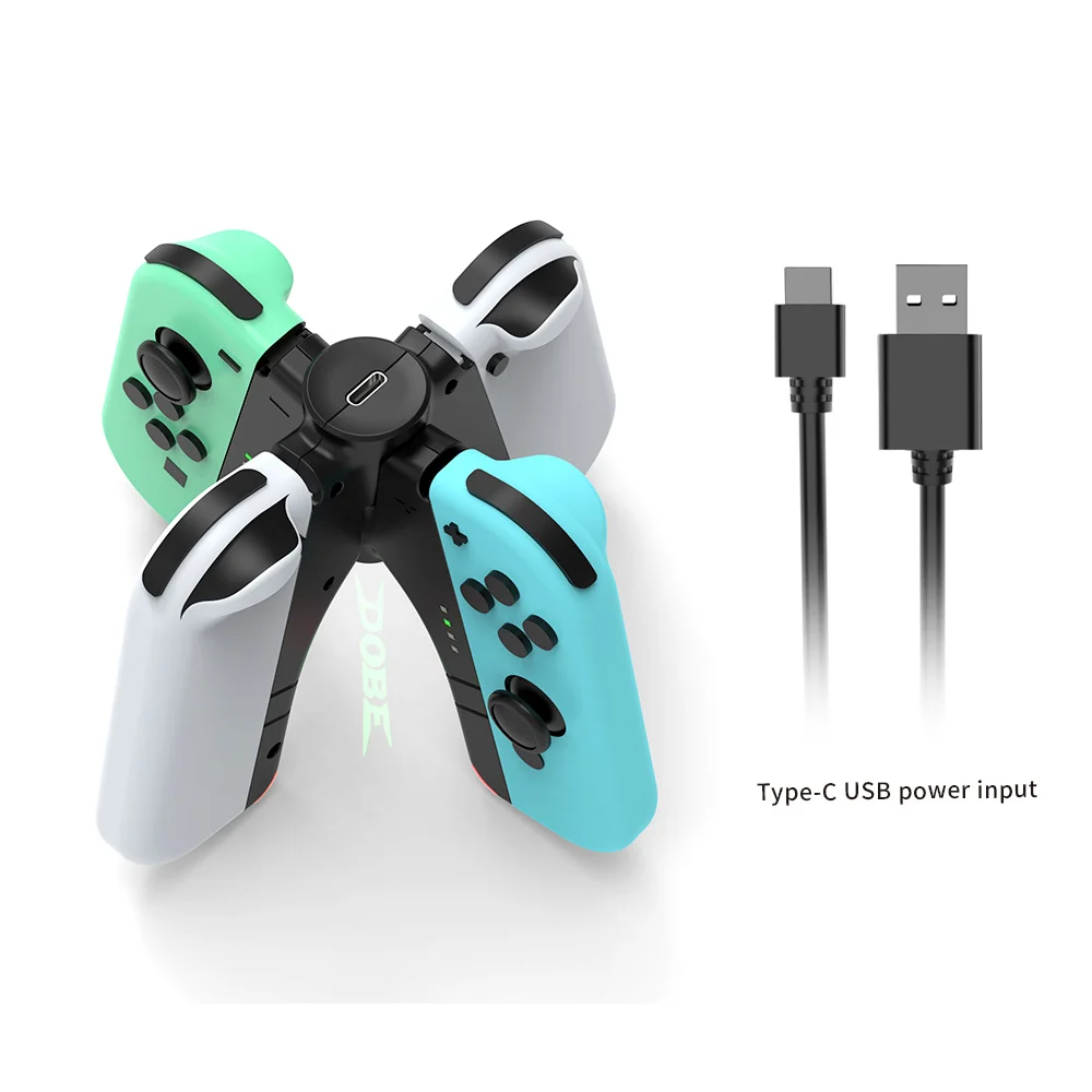 

4 in 1 Game Controller Handle Charging Dock for Switch for Switch OLED Joypad Gamepad Charger Stand Type-C Charger Accessory