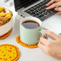 cartoon coasters for glasses cute coaster for office desk kitchen dining bar heat insulation placemat desktop decoration