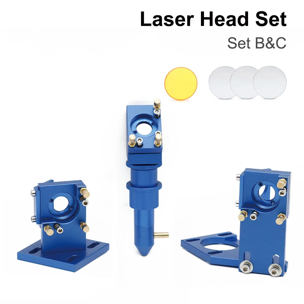 

K Series Blue Golden CO2 Laser Head Set with Lens Mirror for 2030 4060 K40 Engraving Cutting Machine