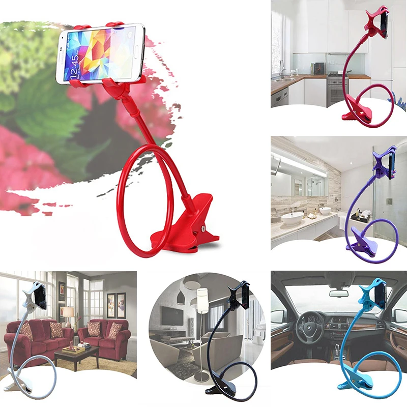 

Flexible 360 Rotation Clip Mobile Cell Phone Holder Lazy Bed Desktop Bracket Mount Stand Phone Clip Holder 2023 Wholesale