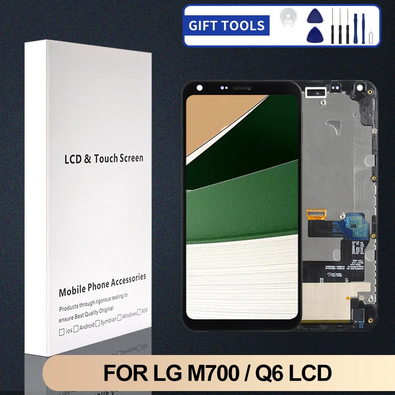 

1Pcs 5.5 Inch M700 Display For LG Q6 Lcd Touch Screen Digitizer Q6a M700 M703 LGM-X600L X600K Assembly Free Shipping With Tools