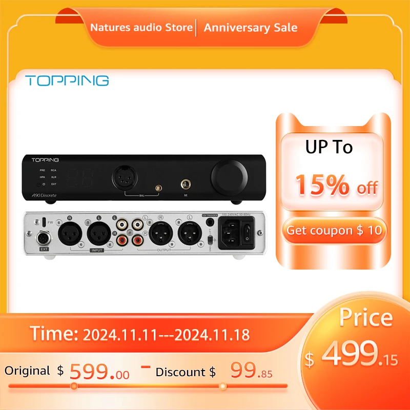 TOPPING LA90 дискретный AB комбинированный или чистый усилитель мощности 120WX2