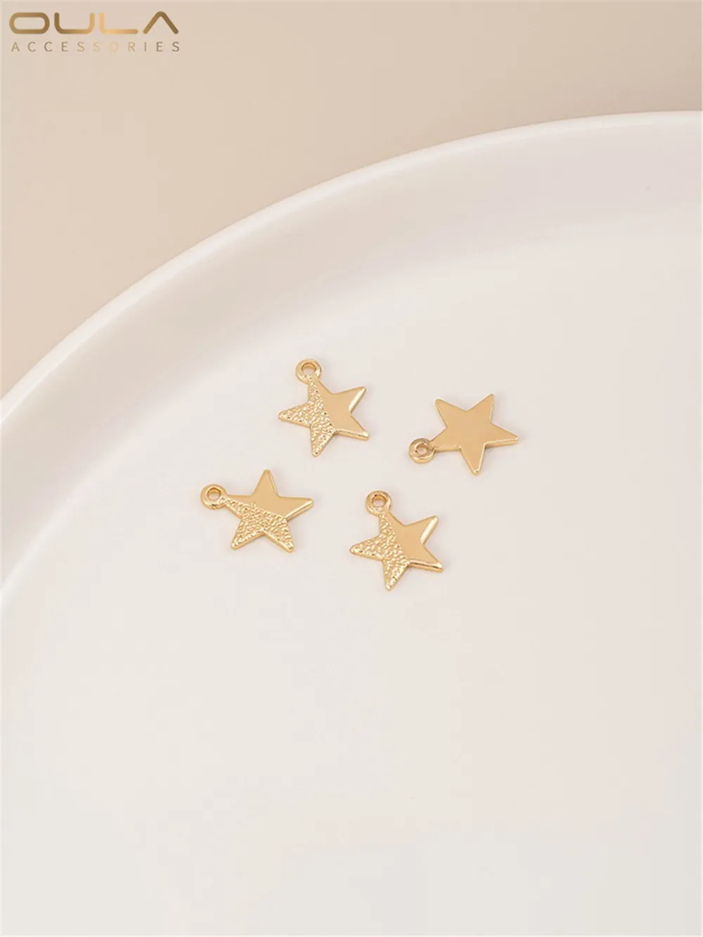 14-каратное позолоченное песочное покрытие пятиугольная звезда бабочка золотой