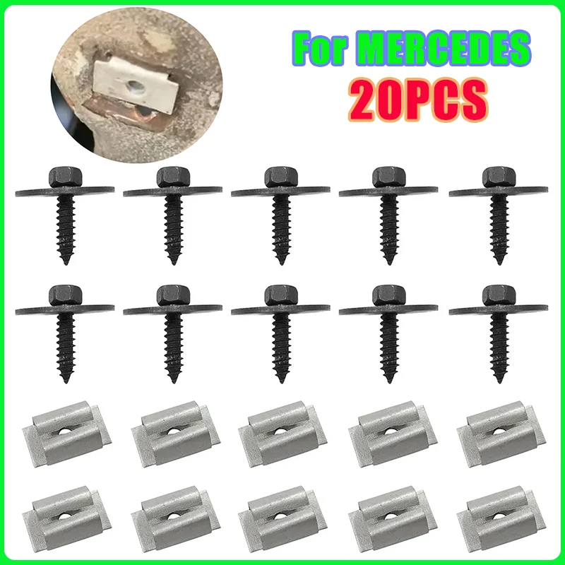 

Для MERCEDES W202 W203 W204 C E S SL SLK Undertray Undercar Крышка двигателя Бризковая оболочка Винт Болт Гайка 2019900536 0019949845 20X
