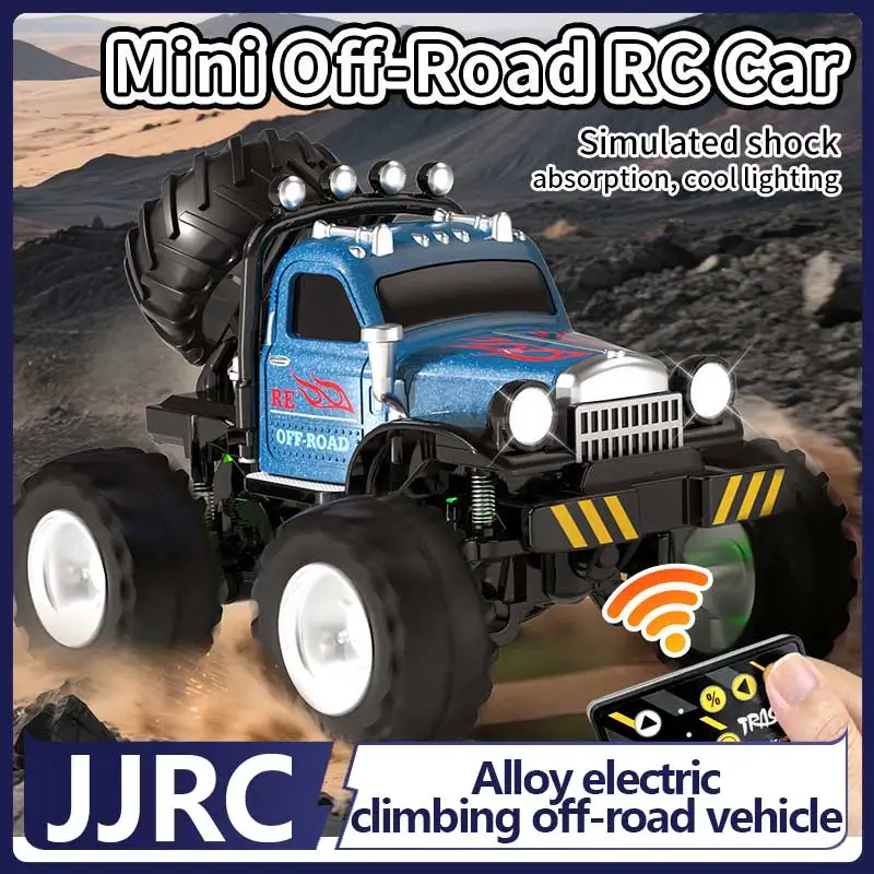 Фото Радиоуправляемый внедорожный грузовик Jjrc из сплава, шорт-корс дрифт-кар с управлением 2,4 ГГц, светодиодной подсветкой, USB-зарядкой, детская игрушка №1