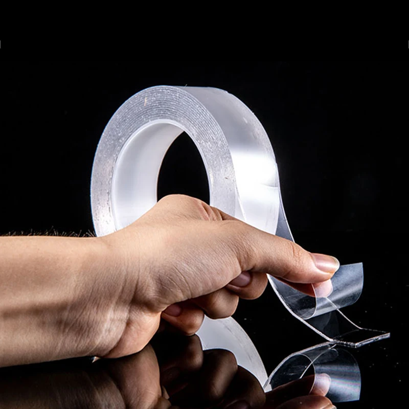 

1/2/3/5m Kitchen Nano Traceless Double Sided Tape Transparent Self Adhesive Tapes Reusable Washable Waterproof Double-Sided Tape