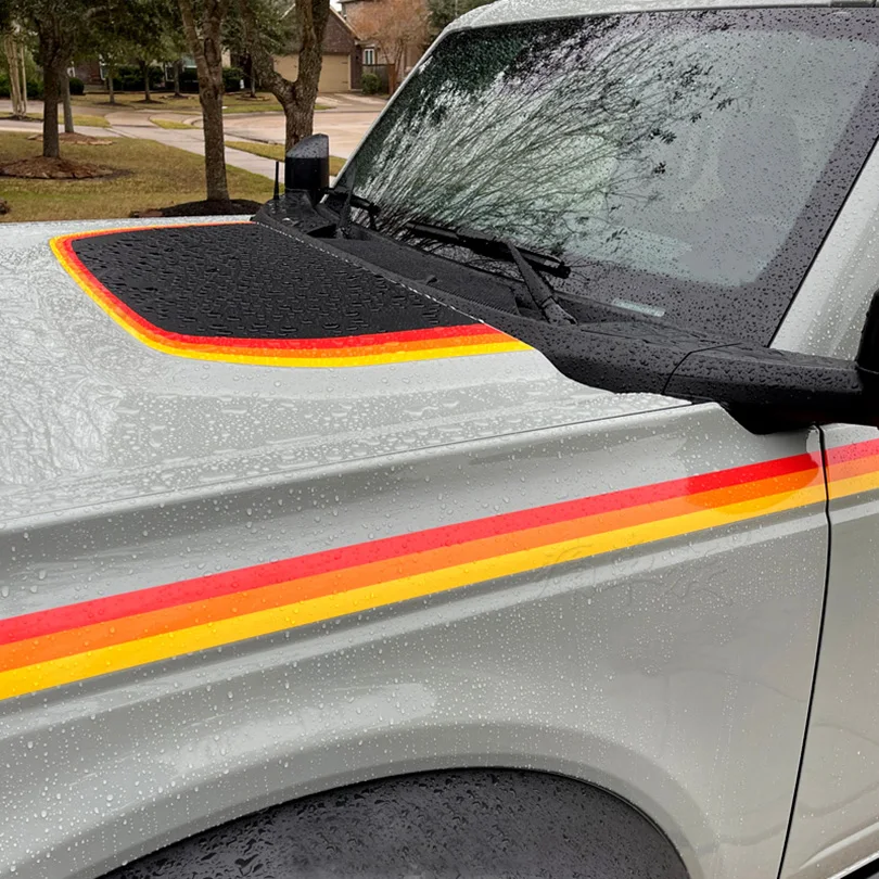 Матовая Трехцветная Автомобильная наклейка в стиле ретро с изображением заката