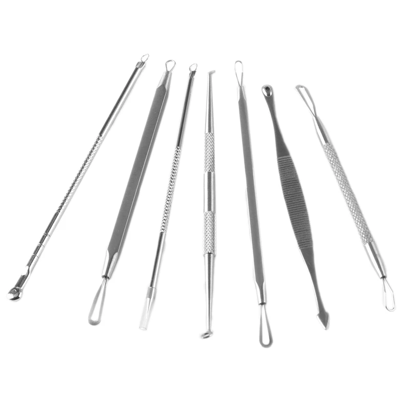 

7Pcs/Lot Blackhead Remover Pimple Popper Tool Acne Extractor Kit For Nose Facial Pore Blemish Extraction Popping Needle