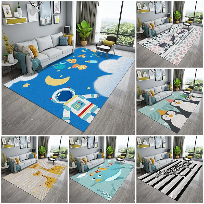 

Cute Animal Patterned Baby Folding Carpet For Children's Bedroom Living Room Home Decor Door Mat