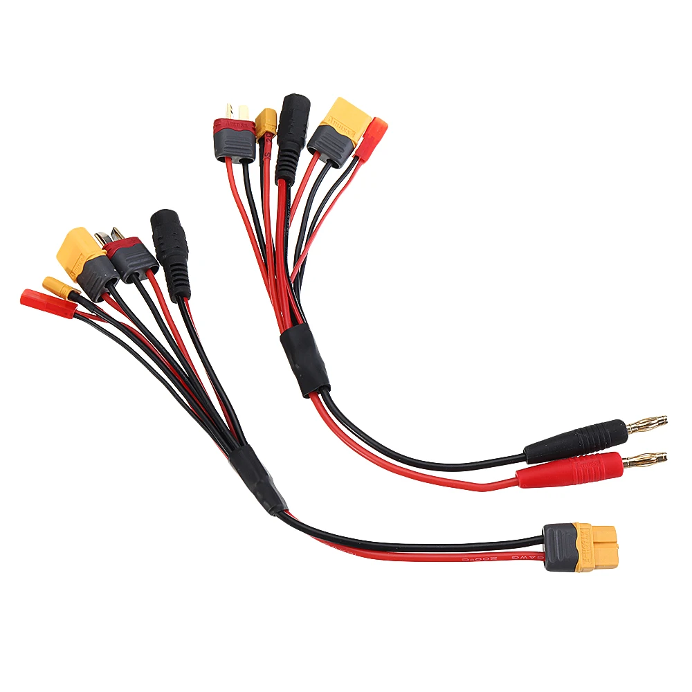 5 в 1 XT60 / 4 мм банановый штекер к XT30 DC5.5 T-Plug JST Адаптерный кабель для зарядного
