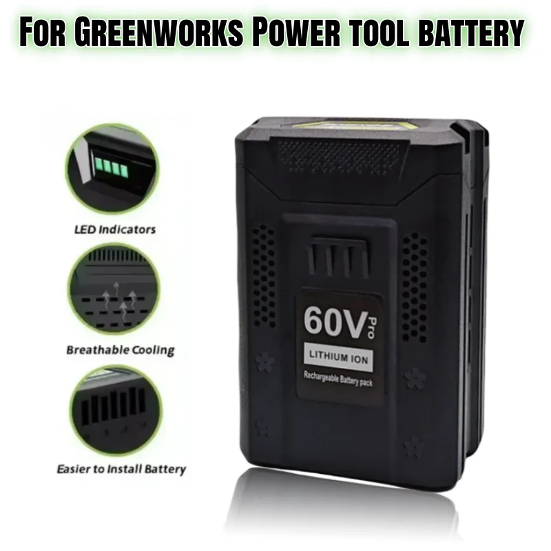 Фото Аккумулятор 60В для электроинструментов Greenworks 8000мАч BLF442 CSC404 CSF401/405 82CS27 82CS34 82BH22 82BD250 №2