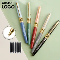 pen 5 ink sacs high end fashion fountain pen metal custom logo pens teacher student writing stationery personalized gift