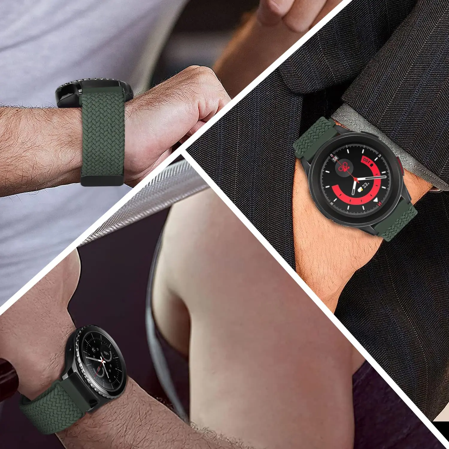 Ремешок магнитный для Samsung Galaxy Watch 6 4 classic/5 pro/active 2/s3 нейлоновый плетеный браслет