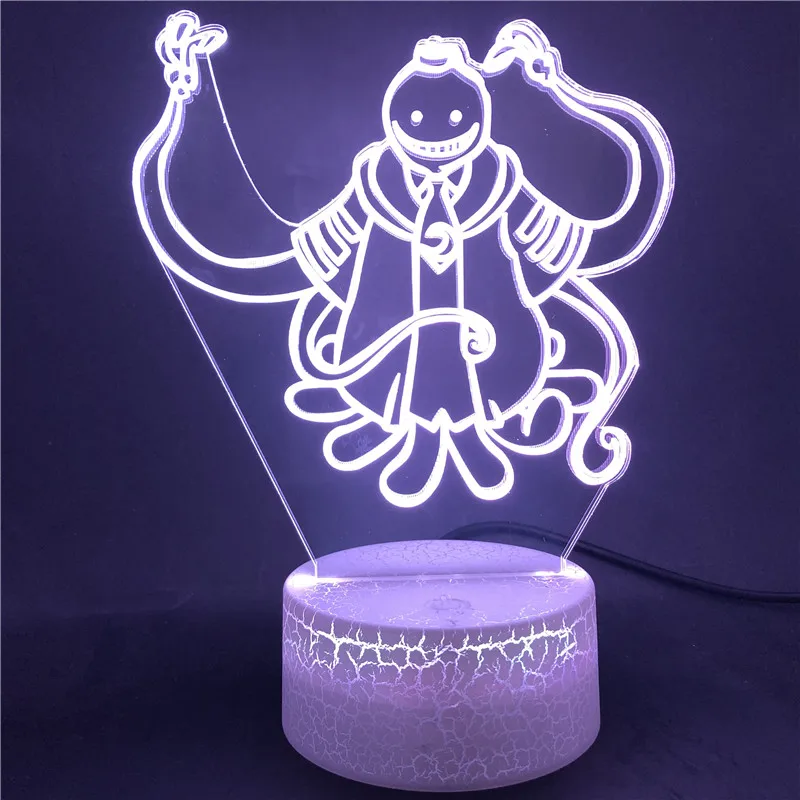 

Korosensei Christmas Decor Touch Sensor 3D Night Light Anime for Room Cute Birthday Color Gift LED Lamp Manga Kid Love Present